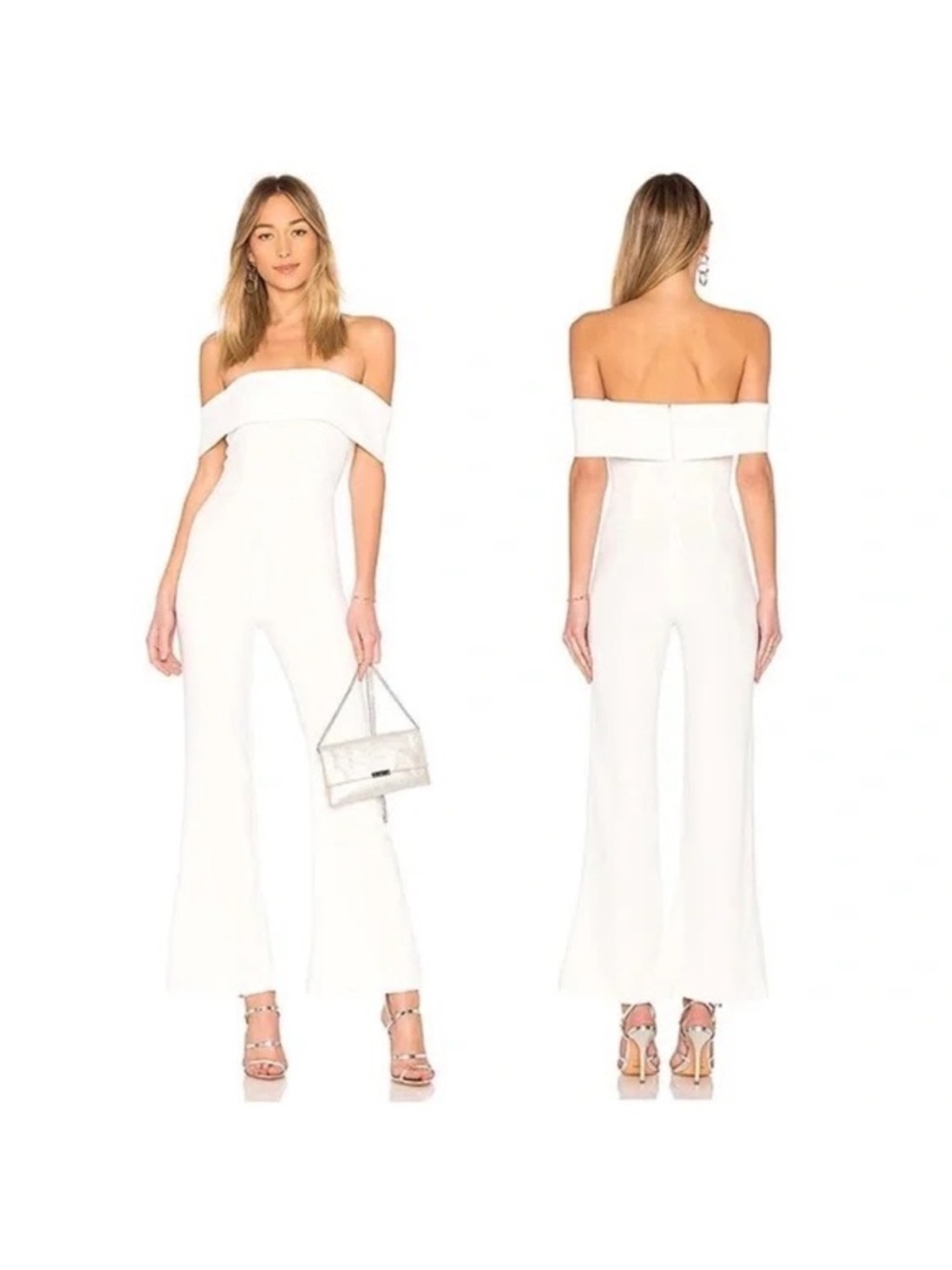 REVOLVE Off-Shoulder White Wide-Leg Jumpsuit